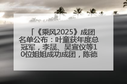 《乘风2025》成团名单公布：叶童获年度总冠军，李晟、吴宣仪等10位姐姐成功成团，陈德容获年度高光人物