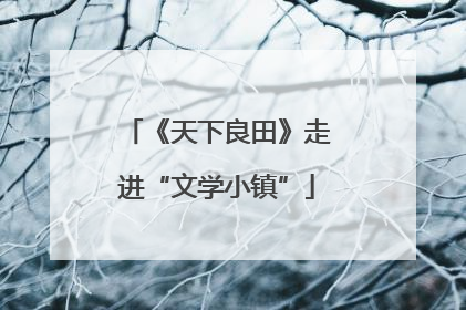 《天下良田》走进“文学小镇”