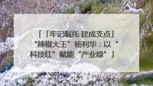 「牢记嘱托 建成支点」“辣椒大王”杨利华：以“科技红”赋能“产业绿”