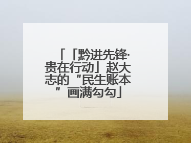 「黔进先锋·贵在行动」赵大志的“民生账本”画满勾勾