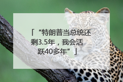 “特朗普当总统还剩3.5年，我会活跃40多年”