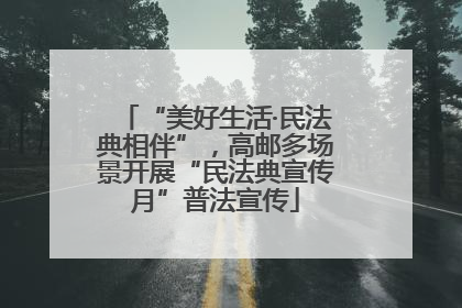 “美好生活·民法典相伴”，高邮多场景开展“民法典宣传月”普法宣传