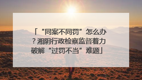 “同案不同罚”怎么办？湘阴行政检察监督着力破解“过罚不当”难题