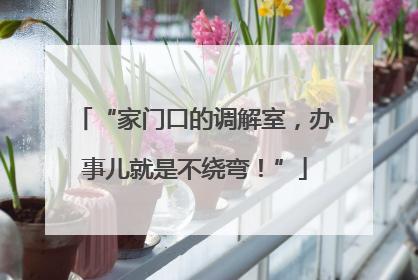 “家门口的调解室，办事儿就是不绕弯！”