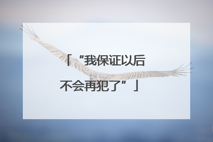“我保证以后不会再犯了”