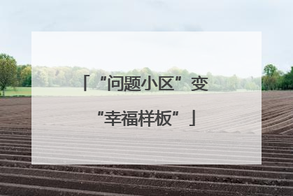 “问题小区”变“幸福样板”