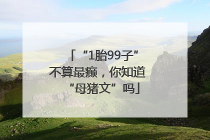 “1胎99子”不算最癫，你知道“母猪文”吗