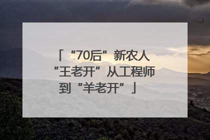 “70后”新农人“王老开”从工程师到“羊老开”