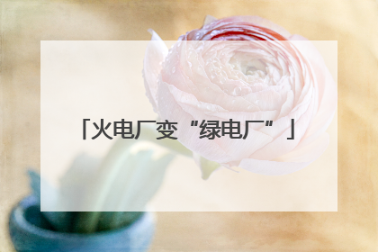 火电厂变“绿电厂”