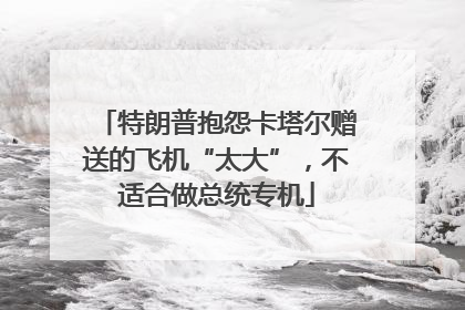 特朗普抱怨卡塔尔赠送的飞机“太大”，不适合做总统专机