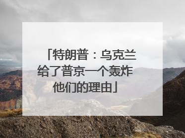 特朗普：乌克兰给了普京一个轰炸他们的理由