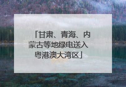 甘肃、青海、内蒙古等地绿电送入粤港澳大湾区
