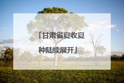 甘肃省夏收夏种陆续展开