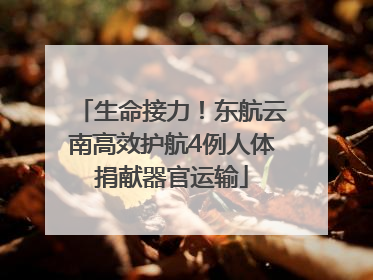 生命接力！东航云南高效护航4例人体捐献器官运输