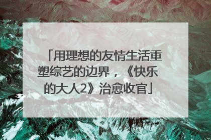 用理想的友情生活重塑综艺的边界，《快乐的大人2》治愈收官