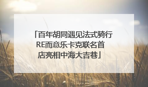 百年胡同遇见法式骑行 RE而意乐卡克联名首店亮相中海大吉巷