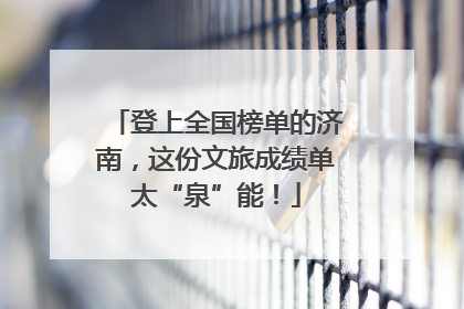 登上全国榜单的济南，这份文旅成绩单太“泉”能！