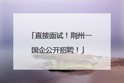 直接面试！荆州一国企公开招聘！