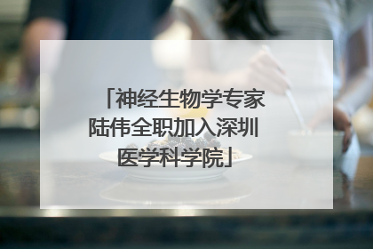 神经生物学专家陆伟全职加入深圳医学科学院