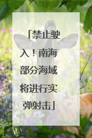 禁止驶入！南海部分海域将进行实弹射击