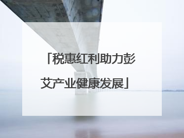 税惠红利助力彭艾产业健康发展