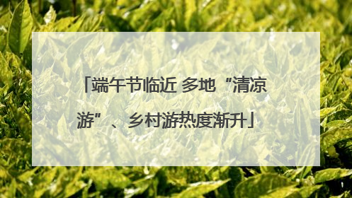 端午节临近 多地“清凉游”、乡村游热度渐升