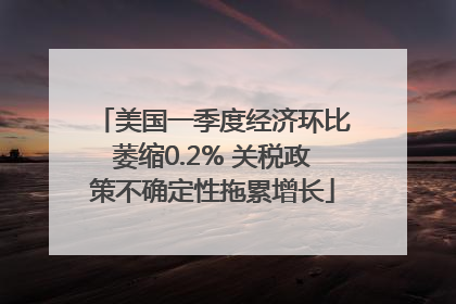美国一季度经济环比萎缩0.2% 关税政策不确定性拖累增长