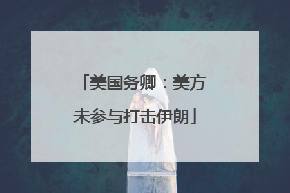 美国务卿：美方未参与打击伊朗