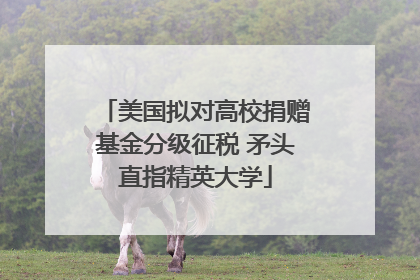 美国拟对高校捐赠基金分级征税 矛头直指精英大学