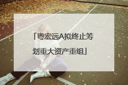 粤宏远A拟终止筹划重大资产重组