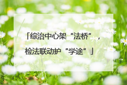 综治中心架“法桥”，检法联动护“学途”