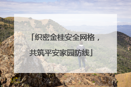 织密金桂安全网格，共筑平安家园防线