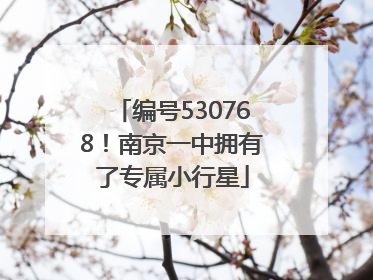 编号530768！南京一中拥有了专属小行星