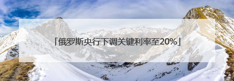 俄罗斯央行下调关键利率至20%