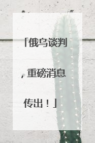 俄乌谈判，重磅消息传出！