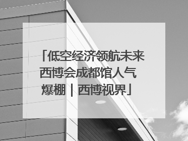 低空经济领航未来 西博会成都馆人气爆棚｜西博视界