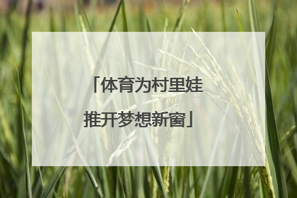 体育为村里娃推开梦想新窗