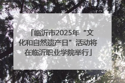 临沂市2025年“文化和自然遗产日”活动将在临沂职业学院举行