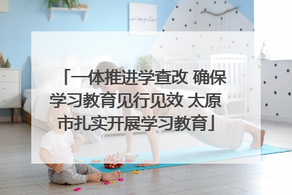 一体推进学查改 确保学习教育见行见效 太原市扎实开展学习教育