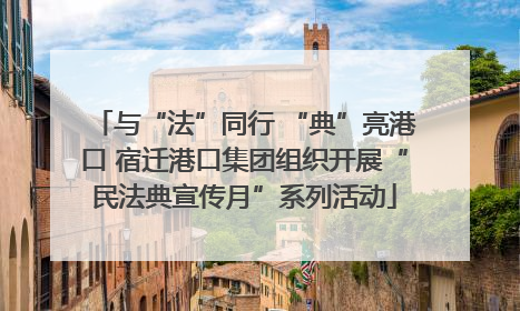与“法”同行 “典”亮港口 宿迁港口集团组织开展“民法典宣传月”系列活动