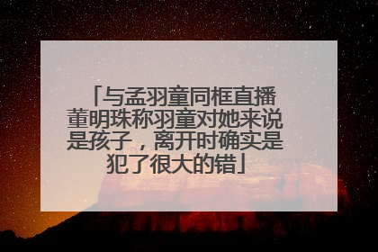 与孟羽童同框直播 董明珠称羽童对她来说是孩子，离开时确实是犯了很大的错