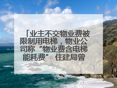 业主不交物业费被限制用电梯，物业公司称“物业费含电梯能耗费” 住建局曾责令整改