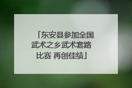 东安县参加全国武术之乡武术套路比赛 再创佳绩