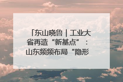 东山晓鲁｜工业大省再造“新基点”：山东频频布局“隐形冠军”背后