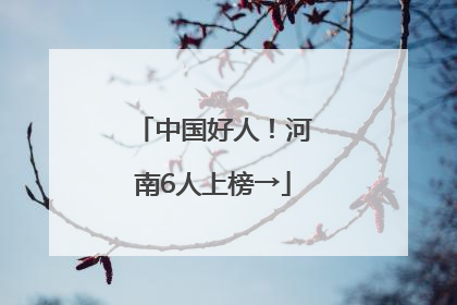 中国好人！河南6人上榜→