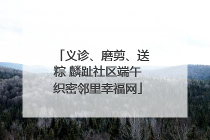 义诊、磨剪、送粽 麟趾社区端午织密邻里幸福网