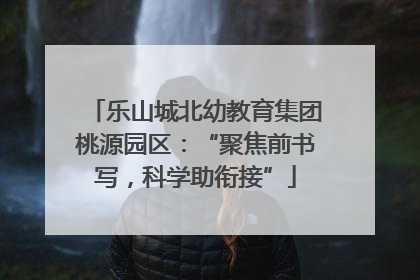 乐山城北幼教育集团桃源园区：“聚焦前书写，科学助衔接”