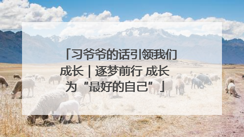 习爷爷的话引领我们成长｜逐梦前行 成长为“最好的自己”