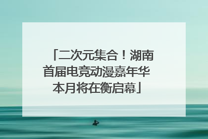 二次元集合！湖南首届电竞动漫嘉年华本月将在衡启幕