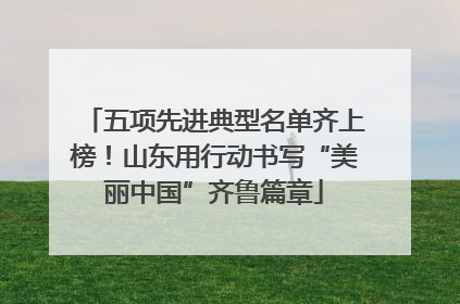 五项先进典型名单齐上榜！山东用行动书写“美丽中国”齐鲁篇章